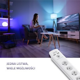 Listwa antyprzepięciowa Qoltec | 8xE, 2xUSB | 1.4m