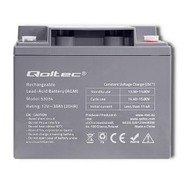 Qoltec Akumulator AGM | 12V | 38Ah | max 456A