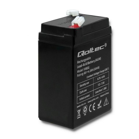 Qoltec Akumulator AGM | 6V | 4.5Ah | max 67.5A Qoltec Akumulator AGM | 6V | 4.5Ah | max 67.5A