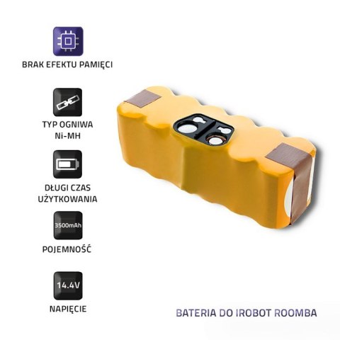 Qoltec Bateria do iRobot Roomba 14.4V | 3500mAh Qoltec Bateria do iRobot Roomba 14.4V | 3500mAh