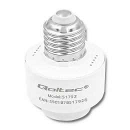 Qoltec Gniazdo żarówki E27 Wi-Fi SMART | Białe