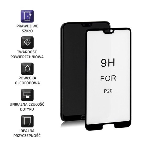 Qoltec Hartowane szkło ochronne PREMIUM do Huawei P20 | 5D | Pełne | czarne Qoltec Hartowane szkło ochronne PREMIUM do Huawei P20 | 5D | Pełne | czarne
