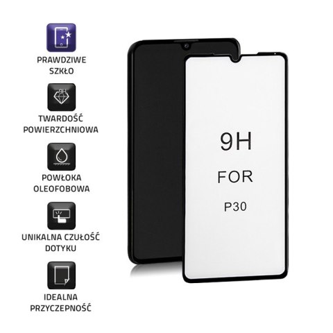 Qoltec Hartowane szkło ochronne PREMIUM do Huawei P30 | 6D | Czarne | Pełne Qoltec Hartowane szkło ochronne PREMIUM do Huawei P30 | 6D | Czarne | Pełne