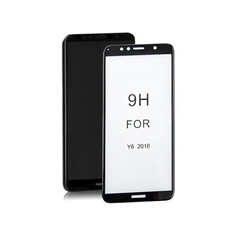 Qoltec Hartowane szkło ochronne PREMIUM do Huawei Y6 2018 | CZARNE | 5D Qoltec Hartowane szkło ochronne PREMIUM do Huawei Y6 2018 | CZARNE | 5D