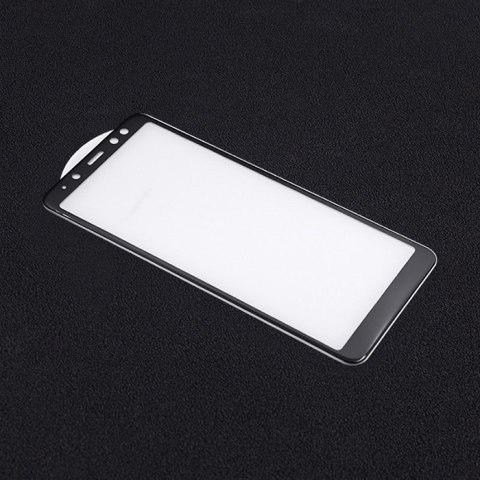 Qoltec Hartowane szkło ochronne PREMIUM do Samsung Galaxy A8 2018 | CZARNE | 5D