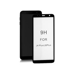Qoltec Hartowane szkło ochronne PREMIUM do Samsung Galaxy J6+ 2018 | 6D | Czarne | Pełne