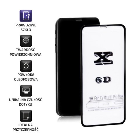 Qoltec Hartowane szkło ochronne PREMIUM do iPhone Xs Max | PEŁNE | 6D | CZARNE Qoltec Hartowane szkło ochronne PREMIUM do iPhone Xs Max | PEŁNE | 6D | CZARNE