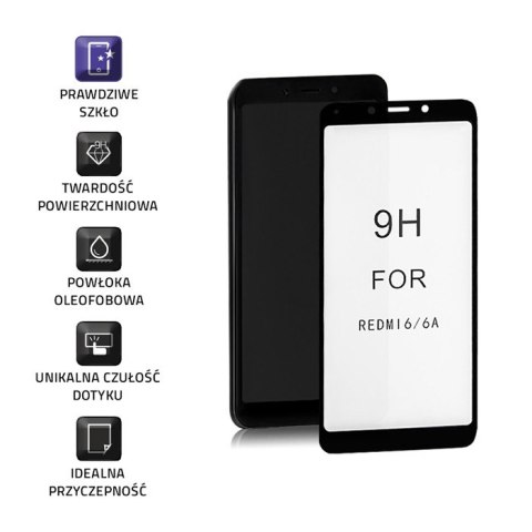 Qoltec Hartowane szkło ochronne PREMIUM do Xiaomi Redmi 6A | 6D | Czarne | Pełne Qoltec Hartowane szkło ochronne PREMIUM do Xiaomi Redmi 6A | 6D | Czarne | Pełne
