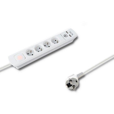 Qoltec Listwa antyprzepięciowa | 4xE, 2xUSB | 1.4m Qoltec Listwa antyprzepięciowa | 4xE, 2xUSB | 1.4m