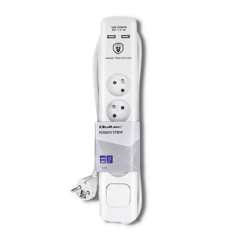 Qoltec Listwa antyprzepięciowa | 4xE, 2xUSB | 1.4m Qoltec Listwa antyprzepięciowa | 4xE, 2xUSB | 1.4m