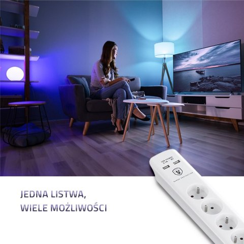 Qoltec Listwa antyprzepięciowa | 6xE, 2xUSB | 1.4m Qoltec Listwa antyprzepięciowa | 6xE, 2xUSB | 1.4m