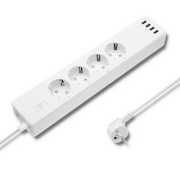 Qoltec Listwa antyprzepięciowa Wi-Fi SMART | 4 gniazda | 4 x USB