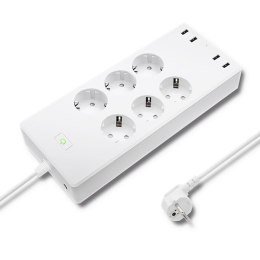 Qoltec Listwa antyprzepięciowa Wi-Fi SMART | 6 gniazd | 4 x USB