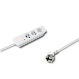 Qoltec Listwa zasilająca | 3 gniazda | 1.4m
