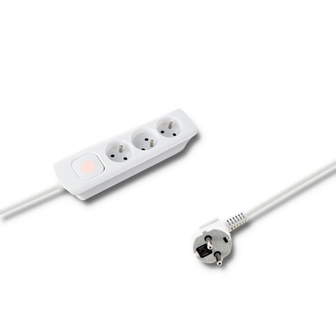 Qoltec Listwa zasilająca | 3 gniazda | 1.4m