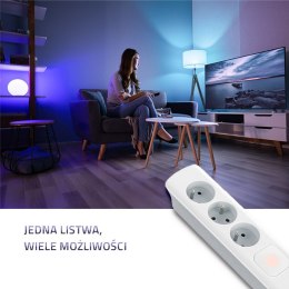 Qoltec Listwa zasilająca | 3 gniazda | 1.4m