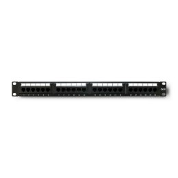 Qoltec Patch panel RACK | 24 porty | kat.6 UTP | Czarny