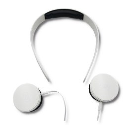 Qoltec Słuchawki nauszne z mikrofonem | Białe