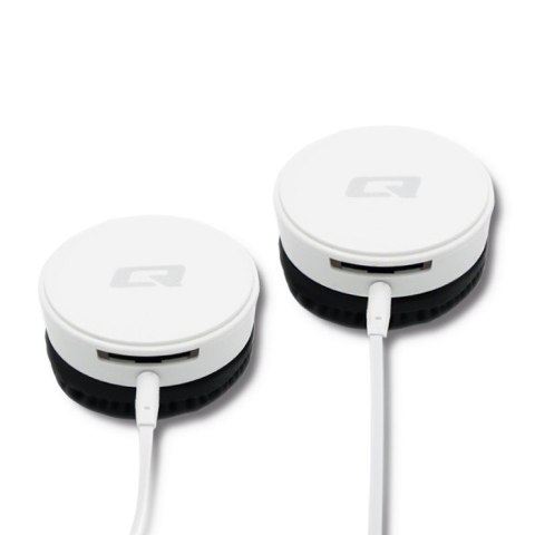 Qoltec Słuchawki nauszne z mikrofonem | Białe Qoltec Słuchawki nauszne z mikrofonem | Białe