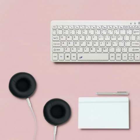 Qoltec Słuchawki nauszne z mikrofonem | Białe Qoltec Słuchawki nauszne z mikrofonem | Białe