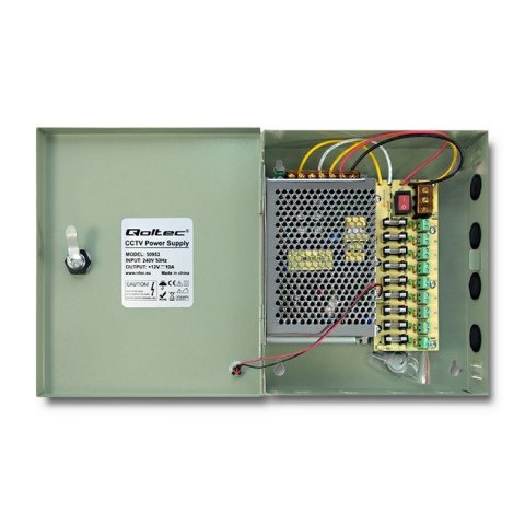 Qoltec Zasilacz impulsowy 12VDC | 10A | 9 kanałów Qoltec Zasilacz impulsowy 12VDC | 10A | 9 kanałów