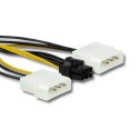 Qoltec Adapter 2x MOLEX żeński/ PCI-E 6pin męski | 15cm Qoltec Adapter 2x MOLEX żeński/ PCI-E 6pin męski | 15cm