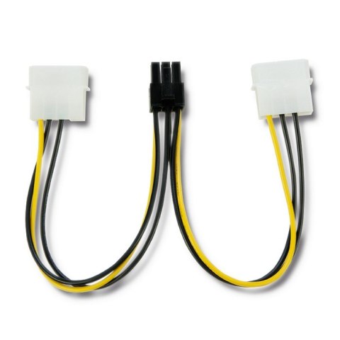Qoltec Adapter 2x MOLEX żeński/ PCI-E 6pin męski | 15cm Qoltec Adapter 2x MOLEX żeński/ PCI-E 6pin męski | 15cm