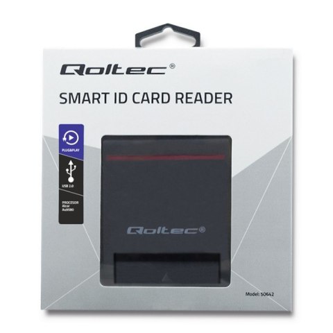 Qoltec Inteligentny czytnik chipowych kart ID |USB 2.0|Plug&Play