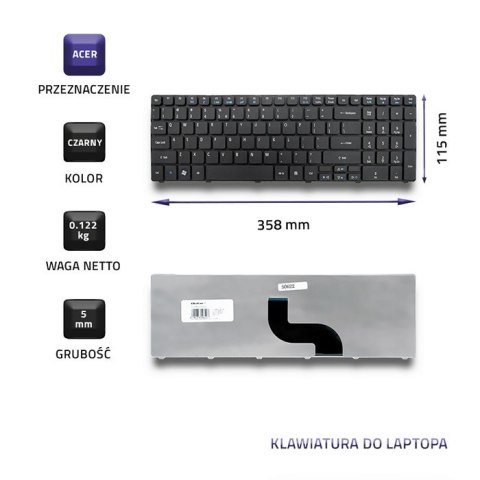 Qoltec Klawiatura do Acer Aspire 5741 | 5741G | 5742G | 5738 Qoltec Klawiatura do Acer Aspire 5741 | 5741G | 5742G | 5738