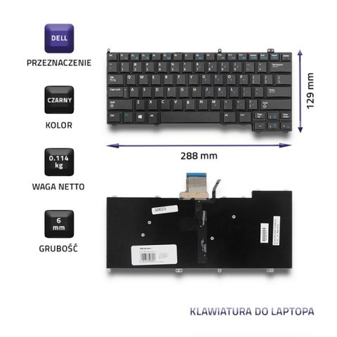 Qoltec Klawiatura do Dell Latitude E7240 | E7440 | Podświetlana Qoltec Klawiatura do Dell Latitude E7240 | E7440 | Podświetlana