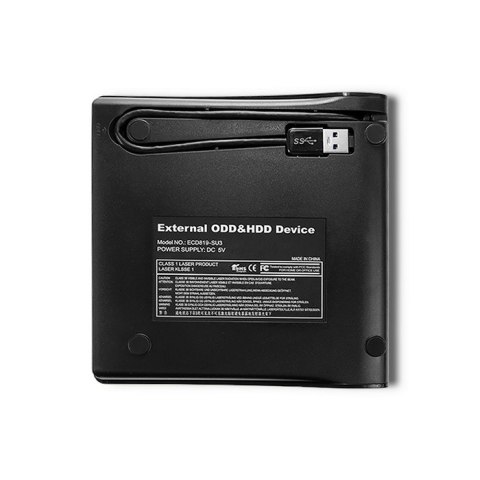 Qoltec Obudowa/kieszeń na napęd optyczny CD/DVD SATA | USB 3.0 | 9.5mm | wbudowany kabel Qoltec Obudowa/kieszeń na napęd optyczny CD/DVD SATA | USB 3.0 | 9.5mm | wbudowany kabel