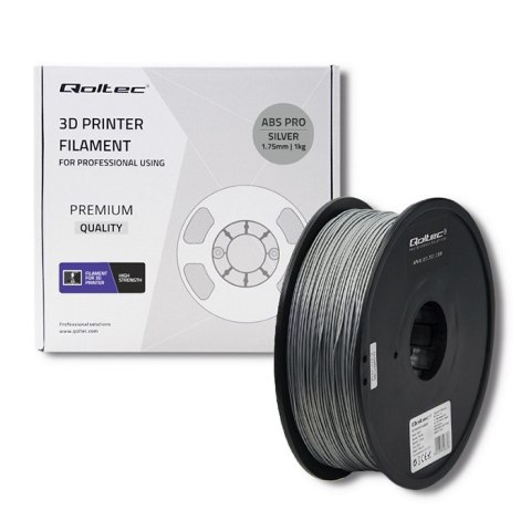 Qoltec Profesjonalny filament do druku 3D | ABS PRO | 1.75mm | 1kg | Silver Qoltec Profesjonalny filament do druku 3D | ABS PRO | 1.75mm | 1kg | Silver