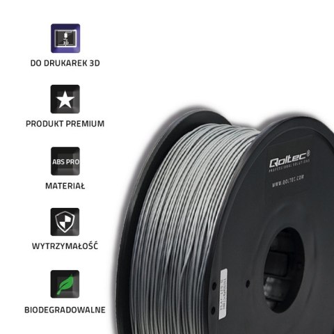 Qoltec Profesjonalny filament do druku 3D | ABS PRO | 1.75mm | 1kg | Silver Qoltec Profesjonalny filament do druku 3D | ABS PRO | 1.75mm | 1kg | Silver