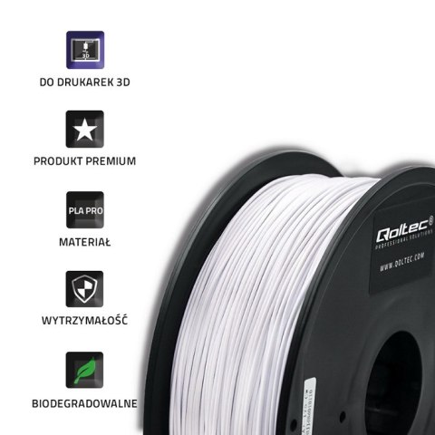 Qoltec Profesjonalny filament do druku 3D | PLA PRO | 1.75mm | 1kg | Cold White Qoltec Profesjonalny filament do druku 3D | PLA PRO | 1.75mm | 1kg | Cold White