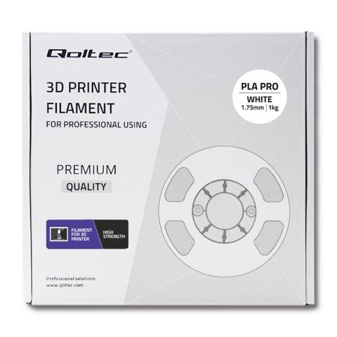 Qoltec Profesjonalny filament do druku 3D | PLA PRO | 1.75mm | 1kg | Cold White Qoltec Profesjonalny filament do druku 3D | PLA PRO | 1.75mm | 1kg | Cold White