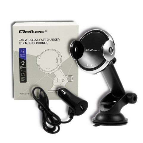 Qoltec Samochodowa ładowarka indukcyjna PREMIUM z uchwytem iR 15W |QC 3.0 |USB typ C Qoltec Samochodowa ładowarka indukcyjna PREMIUM z uchwytem iR 15W |QC 3.0 |USB typ C