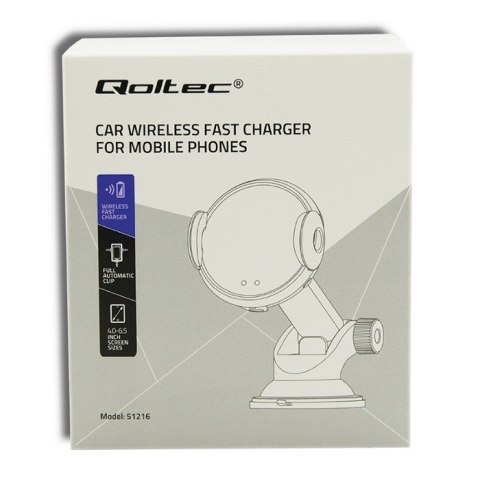 Qoltec Samochodowa ładowarka indukcyjna PREMIUM z uchwytem iR 15W |QC 3.0 |USB typ C Qoltec Samochodowa ładowarka indukcyjna PREMIUM z uchwytem iR 15W |QC 3.0 |USB typ C