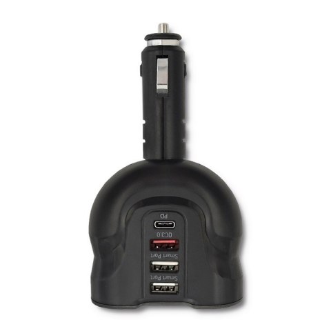 Qoltec Samochodowy rozdzielacz gniazda zapalniczki 12-24V | 52W | 2.4A | 2 x USB | USB QC 3.0 | USB typ C PD | 2 x gniazdo zapal Qoltec Samochodowy rozdzielacz gniazda zapalniczki 12-24V | 52W | 2.4A | 2 x USB | USB QC 3.0 | USB typ C PD | 2 x gniazdo zapal