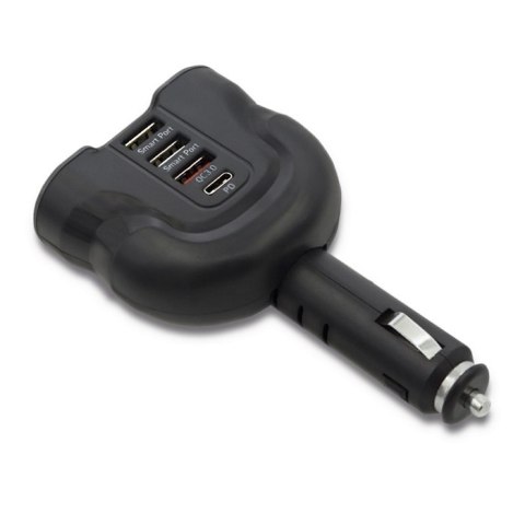 Qoltec Samochodowy rozdzielacz gniazda zapalniczki 12-24V | 52W | 2.4A | 2 x USB | USB QC 3.0 | USB typ C PD | 2 x gniazdo zapal Qoltec Samochodowy rozdzielacz gniazda zapalniczki 12-24V | 52W | 2.4A | 2 x USB | USB QC 3.0 | USB typ C PD | 2 x gniazdo zapal