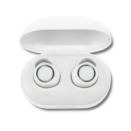 Qoltec Słuchawki bezprzewodowe Twins Stereo | PowerBank | BT5.0 | Super Bass | Białe