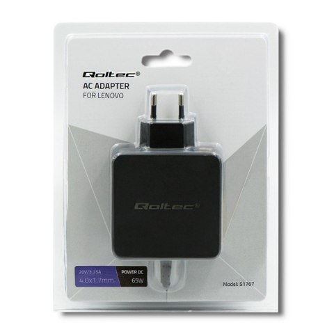 Qoltec Zasilacz do Lenovo 65W | 20V | 3.25A | 4.0*1.7 Qoltec Zasilacz do Lenovo 65W | 20V | 3.25A | 4.0*1.7