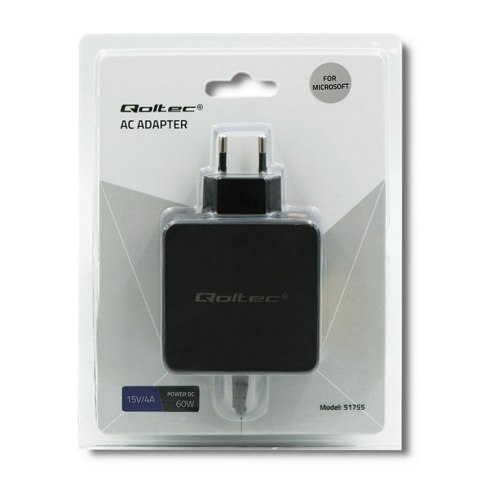 Qoltec Zasilacz do Microsoft Surface Pro 5/6 60W | 15V | 4A Qoltec Zasilacz do Microsoft Surface Pro 5/6 60W | 15V | 4A