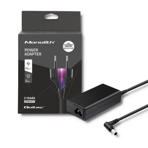 Qoltec Zasilacz sieciowy do monitora LG / Samsung 65W | 19V | 3.42A | 6.5*4.4 | + kabel zasilający Qoltec Zasilacz sieciowy do monitora LG / Samsung 65W | 19V | 3.42A | 6.5*4.4 | + kabel zasilający