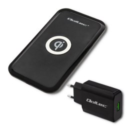 Qoltec Bezprzewodowa ładowarka indukcyjna 10W + Ładowarka sieciowa 18W | 5V | 3A | Qualcomm Quick Charge 3.0