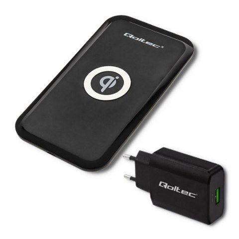 Qoltec Bezprzewodowa ładowarka indukcyjna 10W + Ładowarka sieciowa 18W | 5V | 3A | Qualcomm Quick Charge 3.0 Qoltec Bezprzewodowa ładowarka indukcyjna 10W + Ładowarka sieciowa 18W | 5V | 3A | Qualcomm Quick Charge 3.0