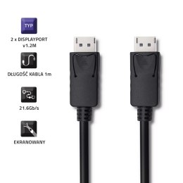 Qoltec DisplayPort v1.2 męski | DisplayPort v1.2 męski | 5K | 2m