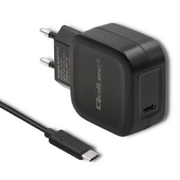 Qoltec Ładowarka sieciowa 20W | PD + Kabel USB typ C męski | USB typ C męski | 1m