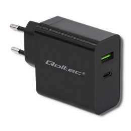 Qoltec Ładowarka sieciowa 42W | 5-20V | 2.25-3A | USB typ C PD | USB | Czarna