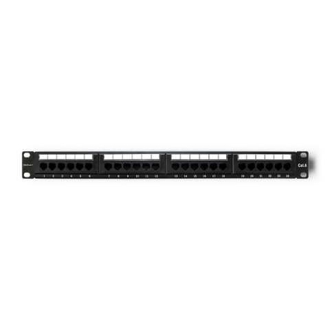 Qoltec Patch panel RACK | 24 porty | kat.6 UTP | Czarny Qoltec Patch panel RACK | 24 porty | kat.6 UTP | Czarny