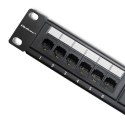 Qoltec Patch panel RACK | 24 porty | kat.6 UTP | Czarny Qoltec Patch panel RACK | 24 porty | kat.6 UTP | Czarny